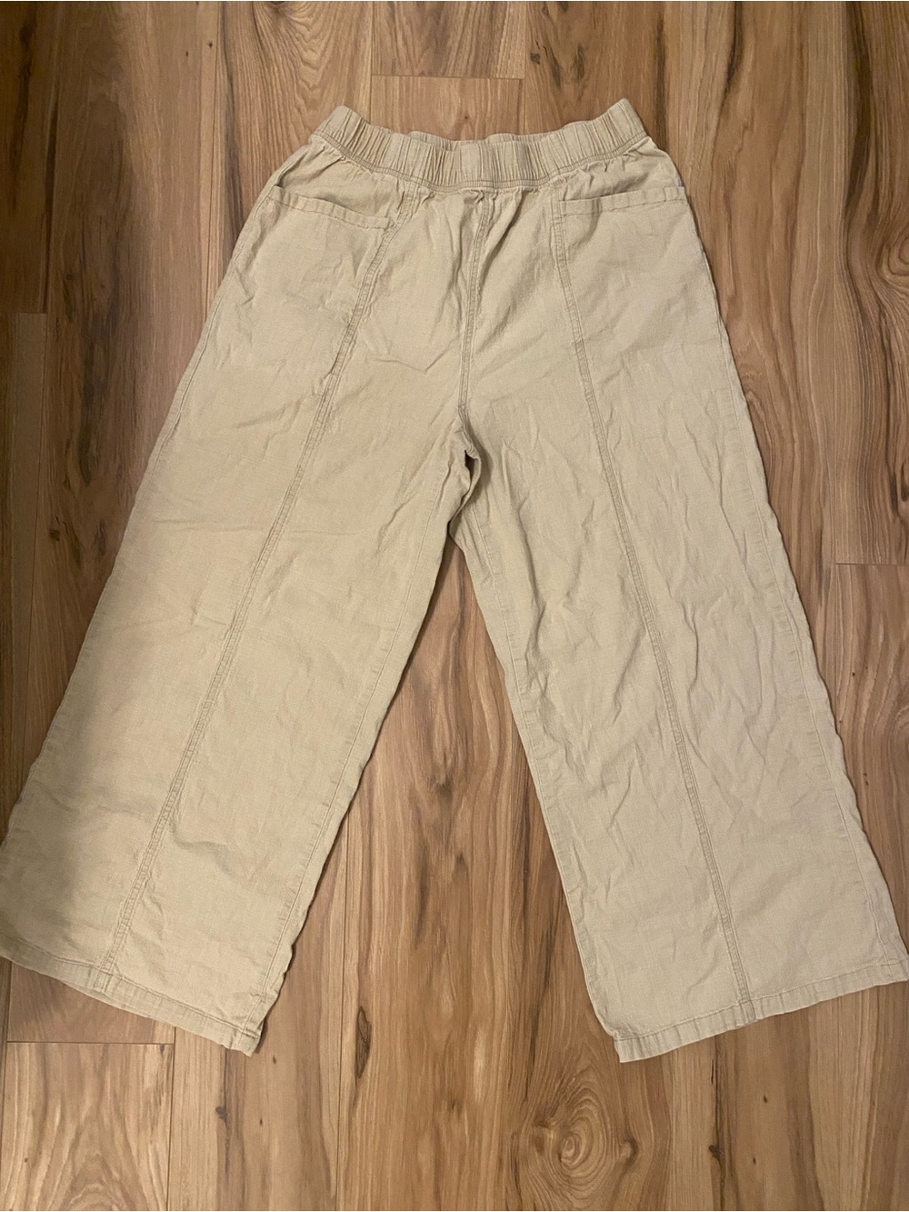 Beige Wide Leg Pants